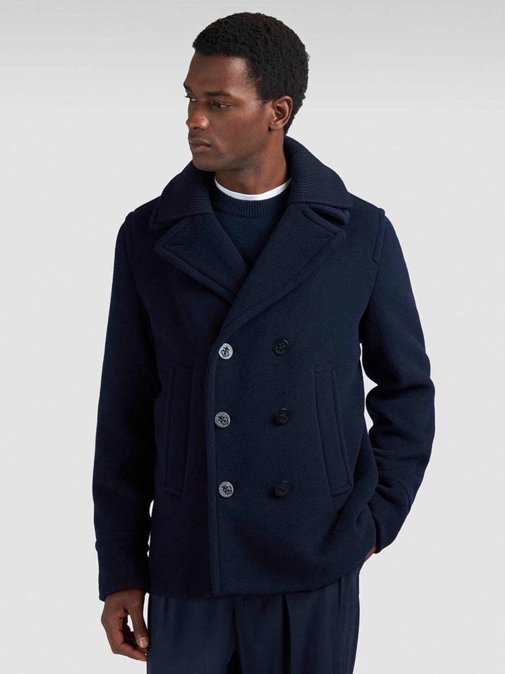 Paul & Shark Wool Cashmere Peacoat Navy Double Breasted NWT Size L